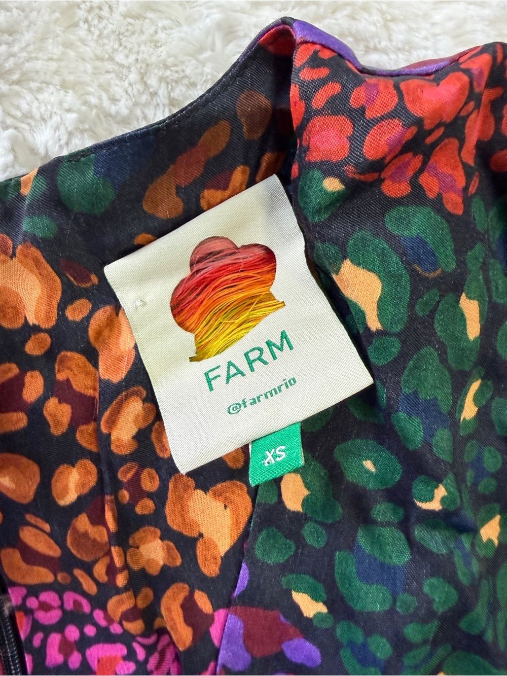 FARM Rio Colorful Leopard Ruched Midi Dress XS - Picture 5 of 10